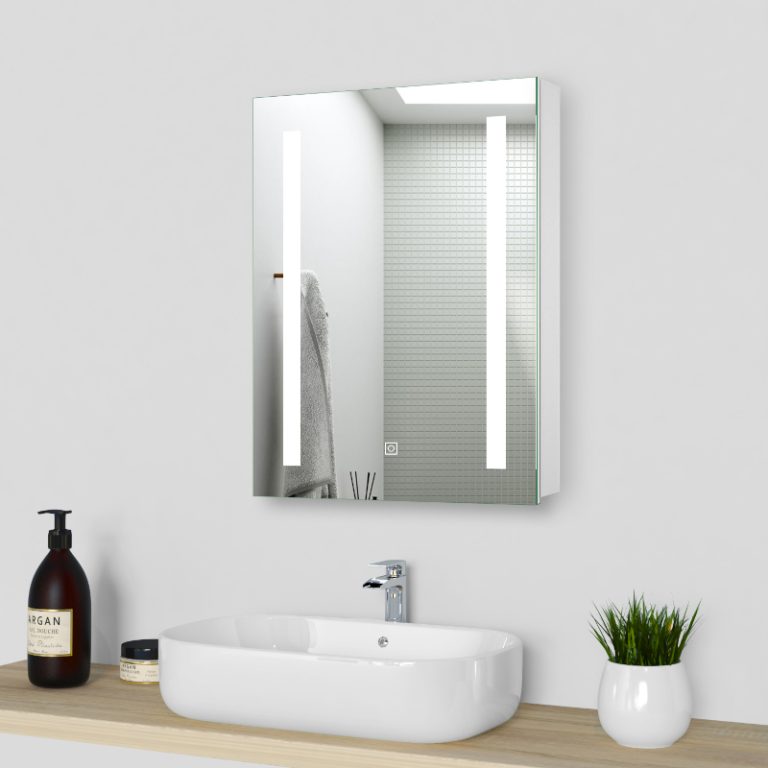 Bathroom LED Mirror Cabinet 800x600 - Shower Doors Online